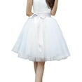 thumbnail image 1 of EllieWely 20+ Colors Women's Mid Length Tulle Tutu Skirt White Size 4XL Plus Size, 1 of 5