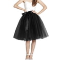 thumbnail image 1 of EllieWely Women's Mid Length Tulle Tutu Skirt Black Size S/M/L, 1 of 1