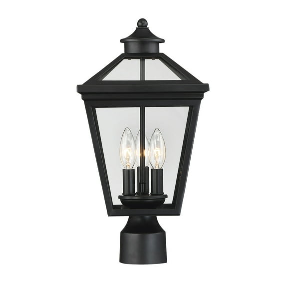 Ellijay 3-Light Outdoor Post Lantern in Black