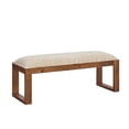 thumbnail image 1 of Ellington U-Leg Upholstered Bench, Natural Frame with Beige and White Aztec Pattern Fabric, 1 of 7