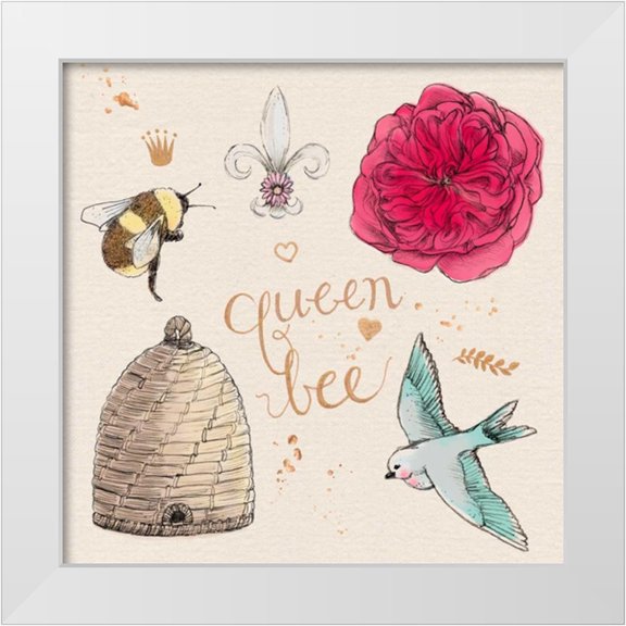 Elliot, Kerri 20x20 White Modern Wood Framed Museum Art Print Titled - Queen Bee
