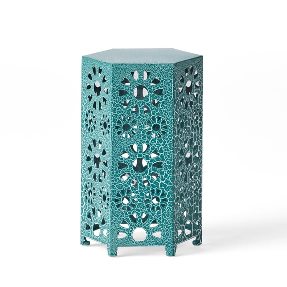 Elliot Outdoor 12 Inch Crackle Sunburst Iron Side Table