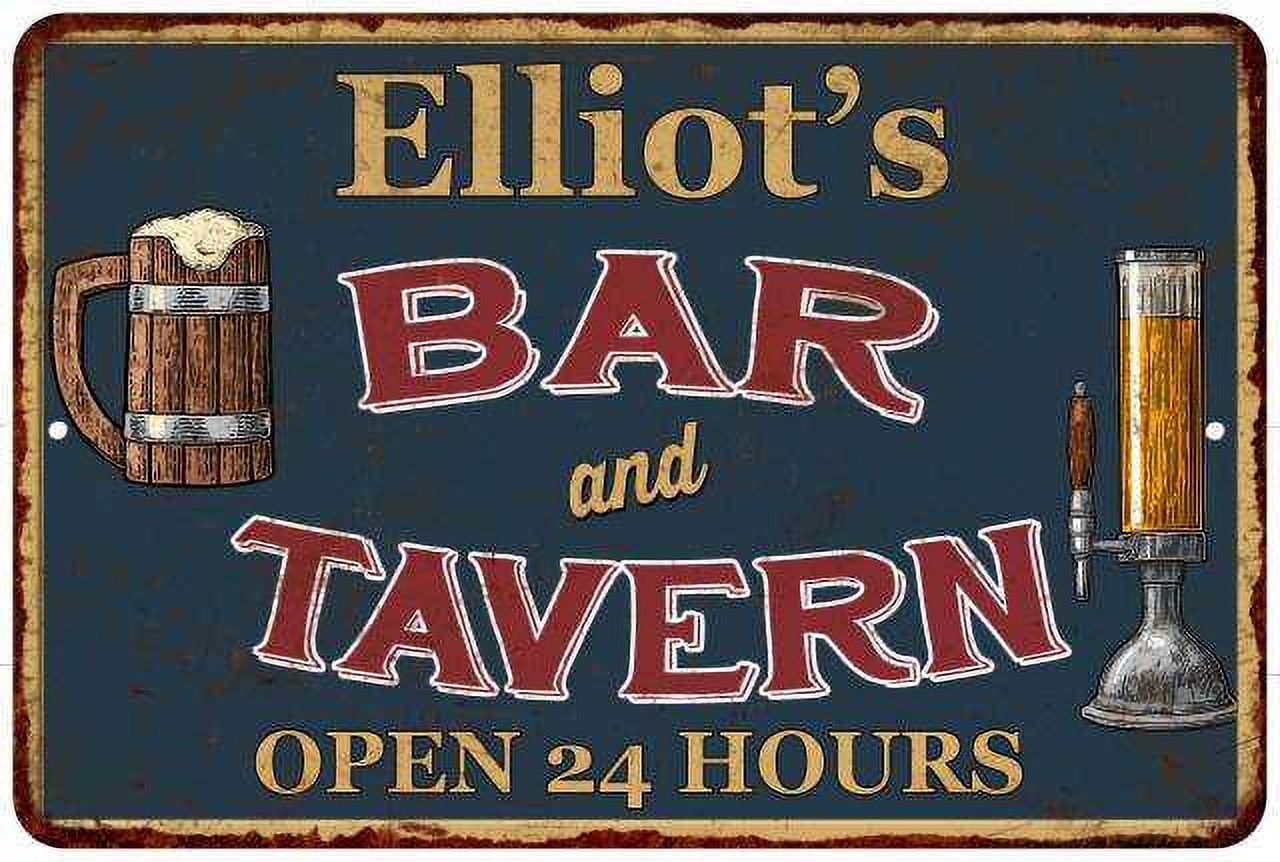 Elliot's Green Bar & Tavern Rustic Sign 16 x 24 Matte Finish Metal ...