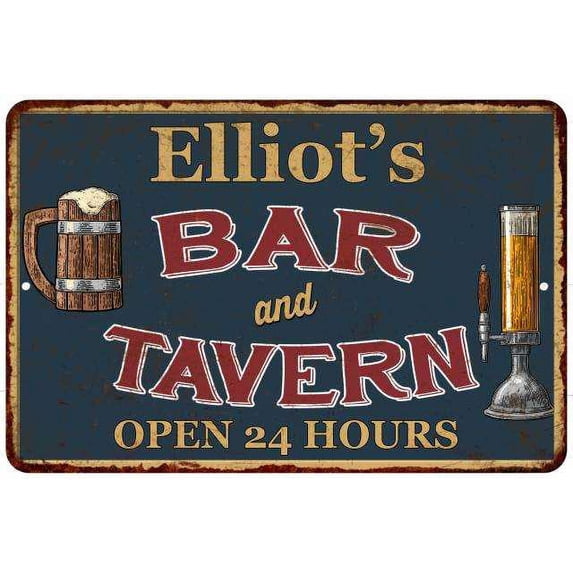 Elliot's Green Bar & Tavern Rustic Sign Decor 8x12 108120047535