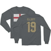 Elliott 19 Jersey Style - England Soccer Cup Fan Long Sleeve T-Shirt (Gray, Small)
