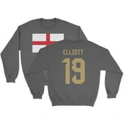 Elliott 19 Jersey Style - England Soccer Cup Fan Unisex Crewneck Sweatshirt (Gray, Small)