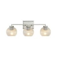 thumbnail image 1 of Yep by Golden Lighting Elliott 3-light Vanity in Pewter and Clear Ribbed Glass, 1 of 1