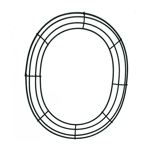 Ellipse Shape Easter Wire Wreath Frame 11. Inch Valentine's Day Metal Wire Wreath Base Spring Round Metal Wreath Form Ring DIY Home Decoration Accessories for Crafts Floral Projects(Black)