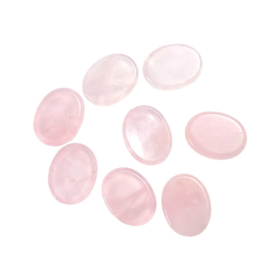 Ellipsoidal Uncompressed Rose Quartz Thumb Stone (35x45x10mm) Worry, Relaxation & Massage Stone, Natural Gemstone