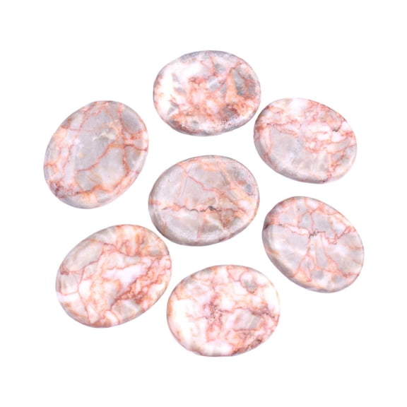 Ellipsoidal Uncompressed Rose Quartz Thumb Stone Worry Stone Relaxation Massage for Stress and Mindfulness Enhancement