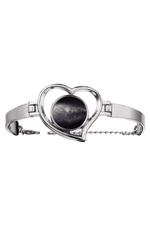 Elliptical Cosc Nebula Universe Pattern Bracelet Heart Jewelry Wire Bangle