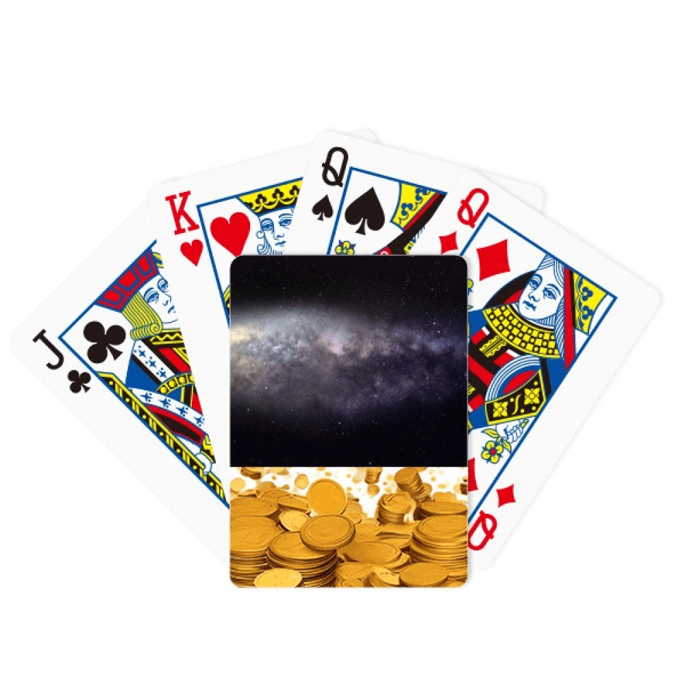 Elliptical Cosc Nebula Universe Pattern Gold Playing Card Classic Game