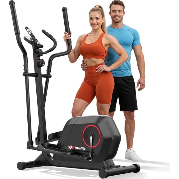 Quiet Elliptical Machine for Home Use, 15.5" Stride, Low-Impact Cardio Workouts, 300 lbs Capacity, Smooth & Joint-Friendly Exercise Equipment, 14 Resistance Levels Elliptical Trainer