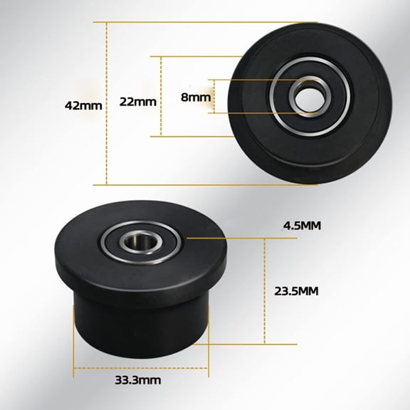 Elliptical Fitness Equipment Roller Wheel for Orbit Machine Parts Constructed with Polyurethane and Aluminum Core (42 * 25.5mm 1PC)