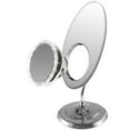 thumbnail image 1 of Elliptical Frameless Glass Classy Vanity Make up Mirror with Mini Removable 5" Round 10x Magnification LED Lighted Insert Magnetic Suction Mirror -8"x8"x16.75"H, 1 of 8
