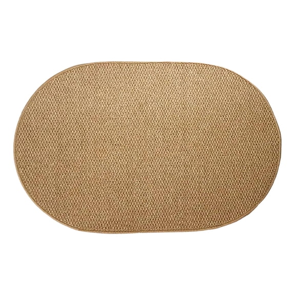 Elliptical Imitation Sisal Floor Mat Household Entrance 3 Sizes 40x60cm 50x80cm 60x90cm Linen Material Easy to Clean Dirt Absorbing Soil Rubbing High Elasticity Anti for Home Entryway Corridor