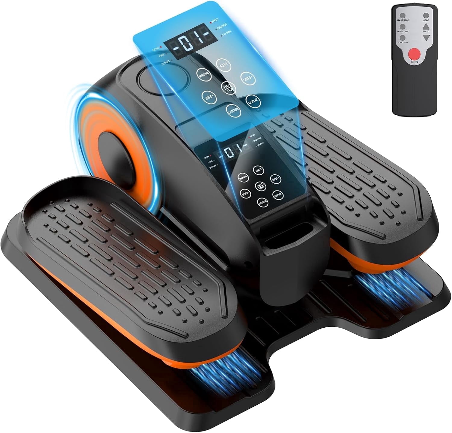 Anqdy Elliptical Machine - Elliptical Leg Exerciser Pedal Exerciser 12 Speeds Portable Seated Pedal Exerciser