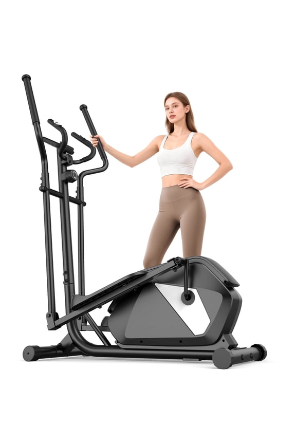 Ultra-Quiet Heavy Duty Elliptical Machine | 400LBS Capacity, 15-Inch Natural Stride, 14 Resistance Levels, Low Impact Cardio for Home Gym, Seniors & Small Spaces