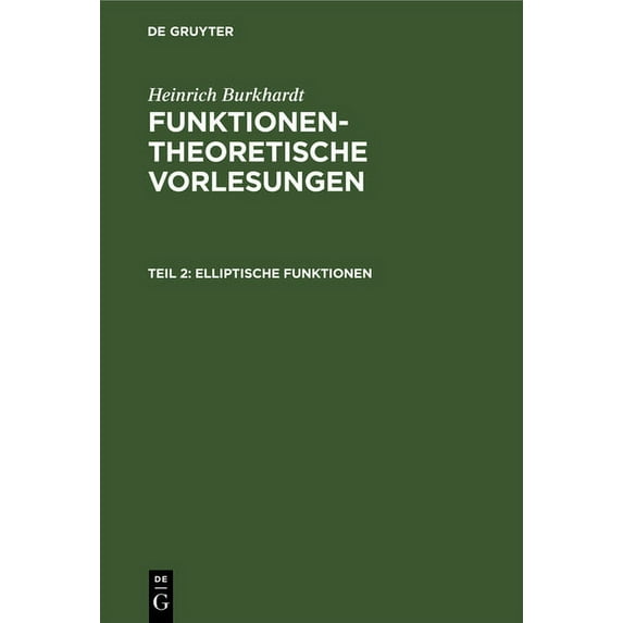 Elliptische Funktionen, (Hardcover)