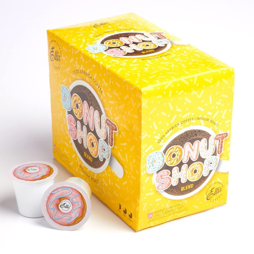 Ellis Coffee - Donut Shop - Medium Roast - Single Serve Coffee Pods - 24 Coffee Pods