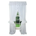 thumbnail image 1 of Ellis Curtain 2-Piece Ruffled Priscilla Window Curtain Panel Pair with ties - 80x84" White, 1 of 2