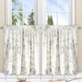 thumbnail image 1 of Ellis Curtain Abigail Design Printed Room Darkening 2-Piece Window Rod Pocket Pair Set With 2 Tiers - 56x24" - 56" x 24" Lilac, 1 of 3