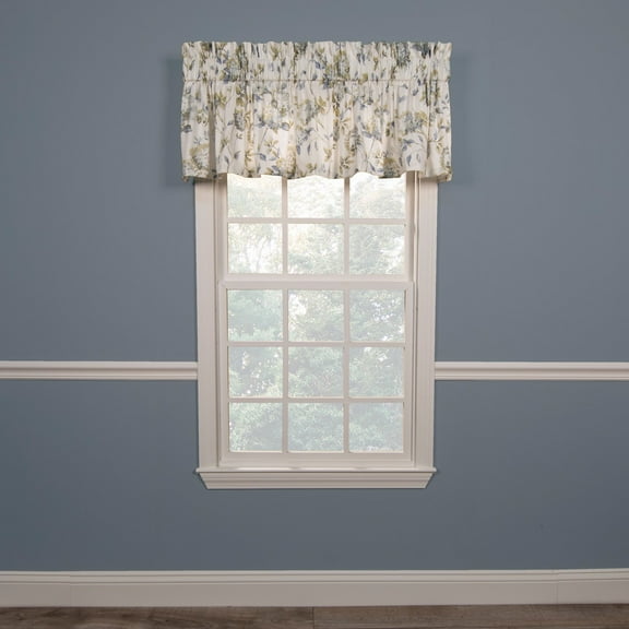 Ellis Curtain Abigail High Quality Water Proof Room Darkening Blackout Tailored Window Valance - 80x15", Porcelain