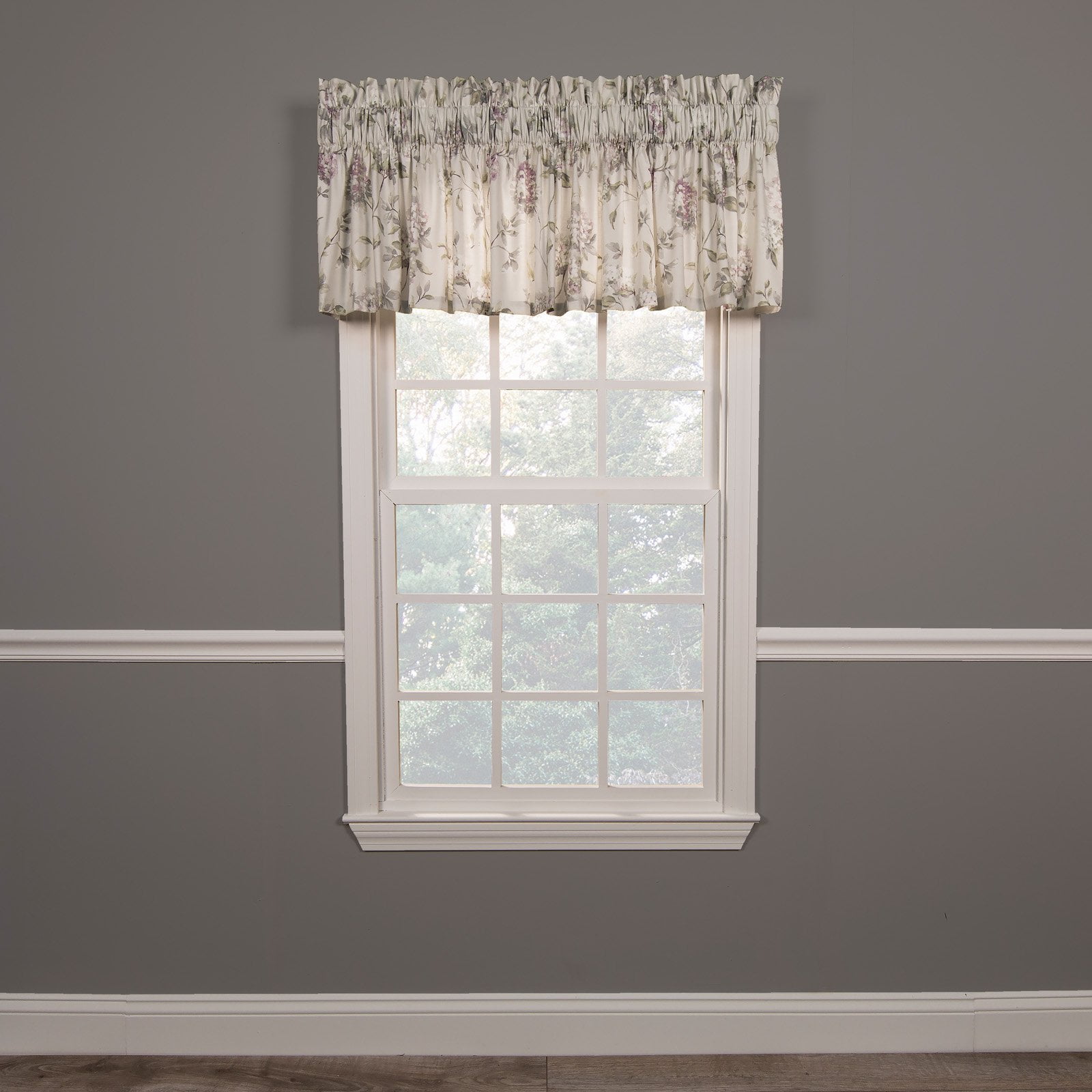 Lilac Floral Cotton Blend Room Darkening Valance 80 x 15