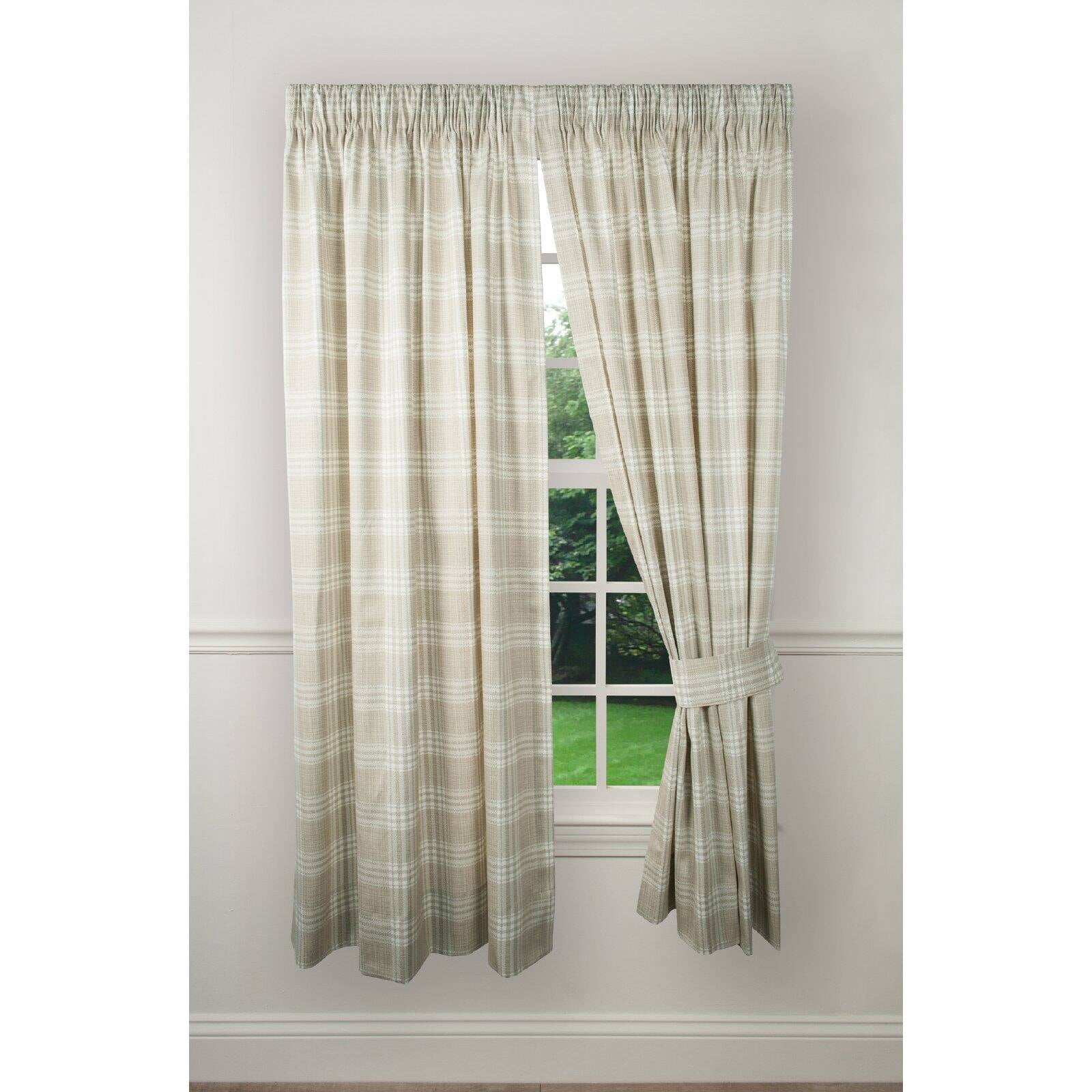 Natural Cotton Light-Filtering Rod Pocket Curtain Panels Pair