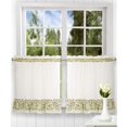 thumbnail image 1 of Ellis Curtain Clarice High Quality 2-Piece Leafy Branch Patterned Ruffled Tier Pair Window Curtains - 58 x24", Blue, 1 of 3