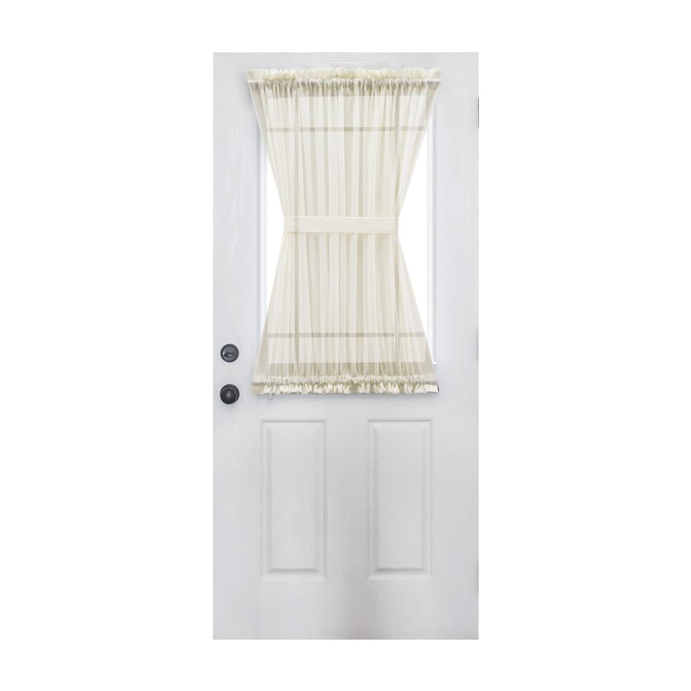 Natural Cotton Voile Semi-Sheer Rod Pocket Door Curtain Panel