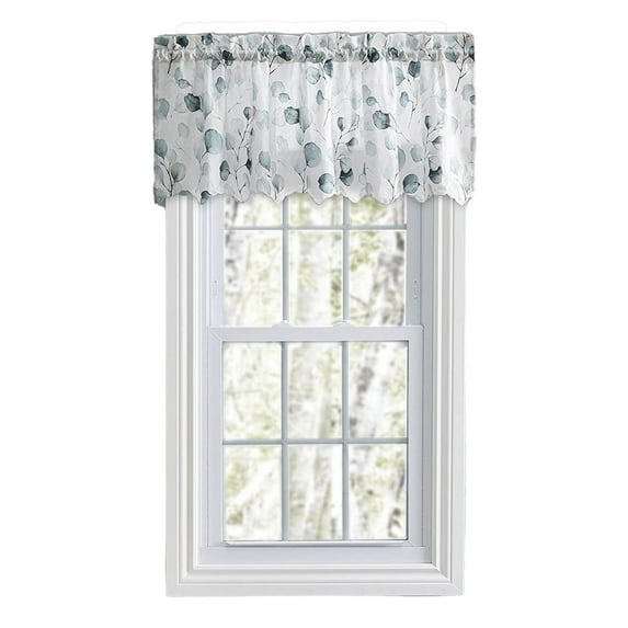 Ellis Curtain Eucalyptus Crushed Taffeta Rod Pocket Valance - 48x15", Spa