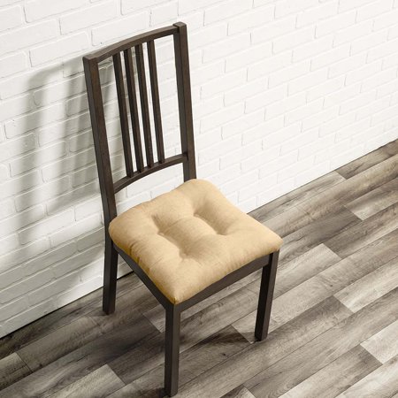 Ellis Curtain Lexington Leaf Pattern on Colored Ground Chair Pad 18"x18" Butter