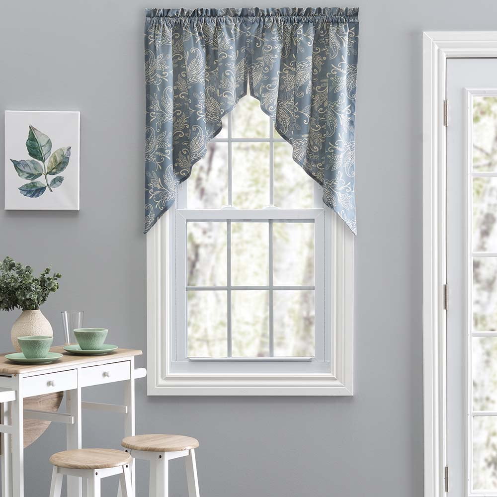 Lexington Leaf Beige Polyester Tailored Swag Valance