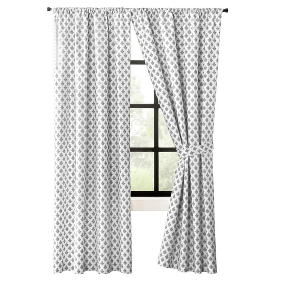 Ellis Curtain Manchester Window Treatment 3" Rod Pocket 100% Cotton Curtain Panel Pairs 100" x 63" Black