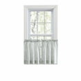 thumbnail image 1 of Ellis Curtain Plaza Classic Ticking Stripe Printed on Natural Ground 1.5" Rod Pocket Tailored Tiers 56" x 24"  Sage, 1 of 2