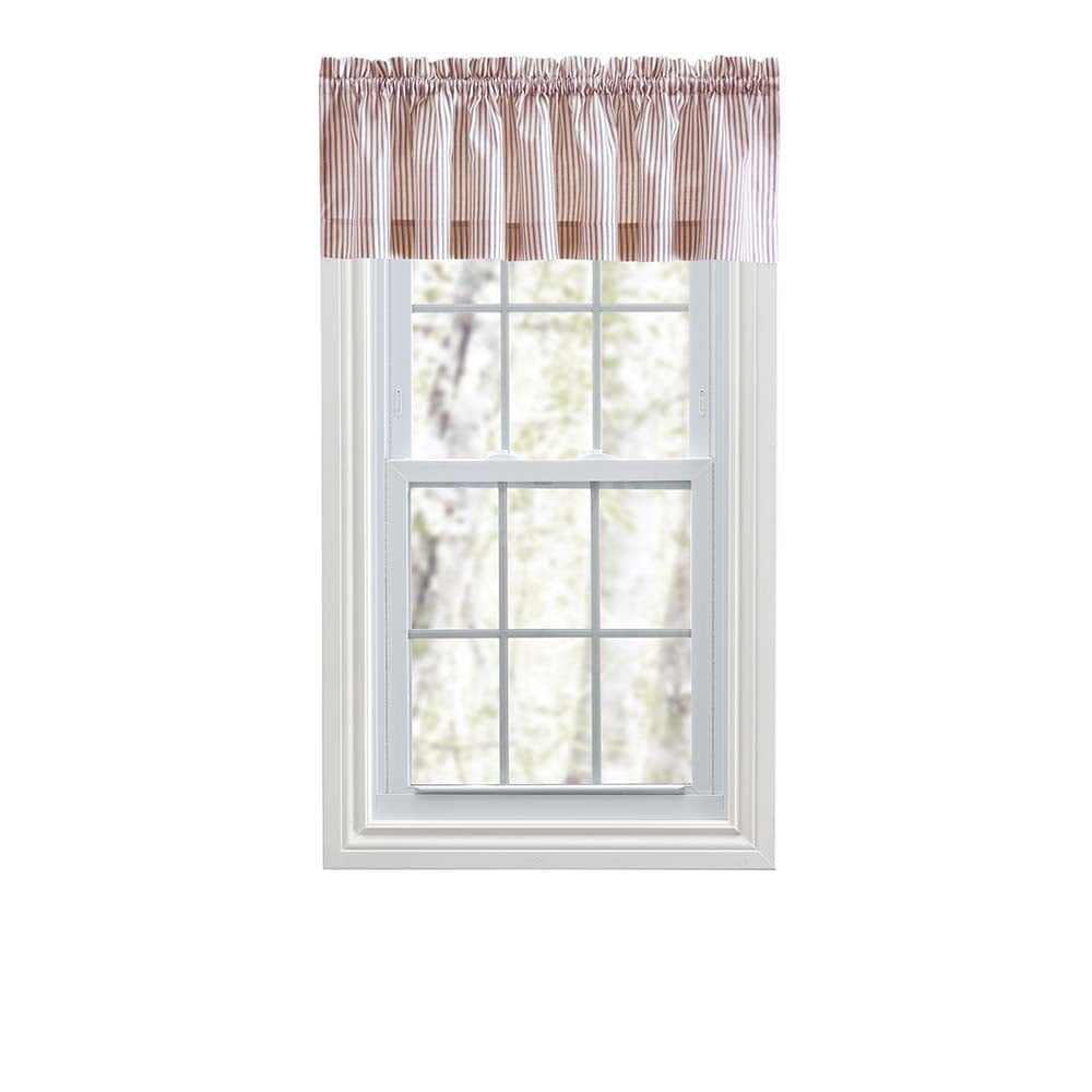 Brick Stripe Polyester Cotton Rod Pocket Valance 58" x 15"