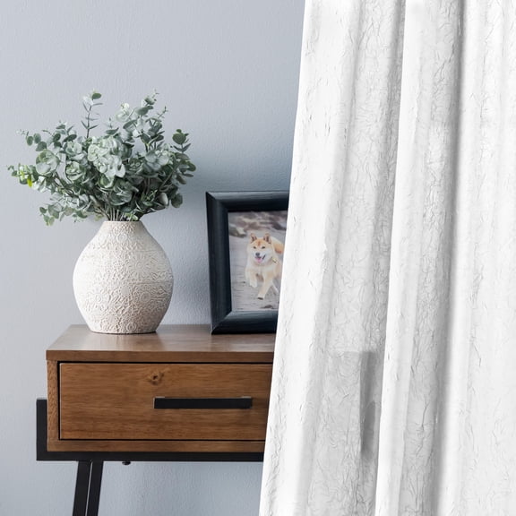 Ellis Curtain Portland Crushed Taffeta Rod Pocket Tailored Panel - 48x84", White