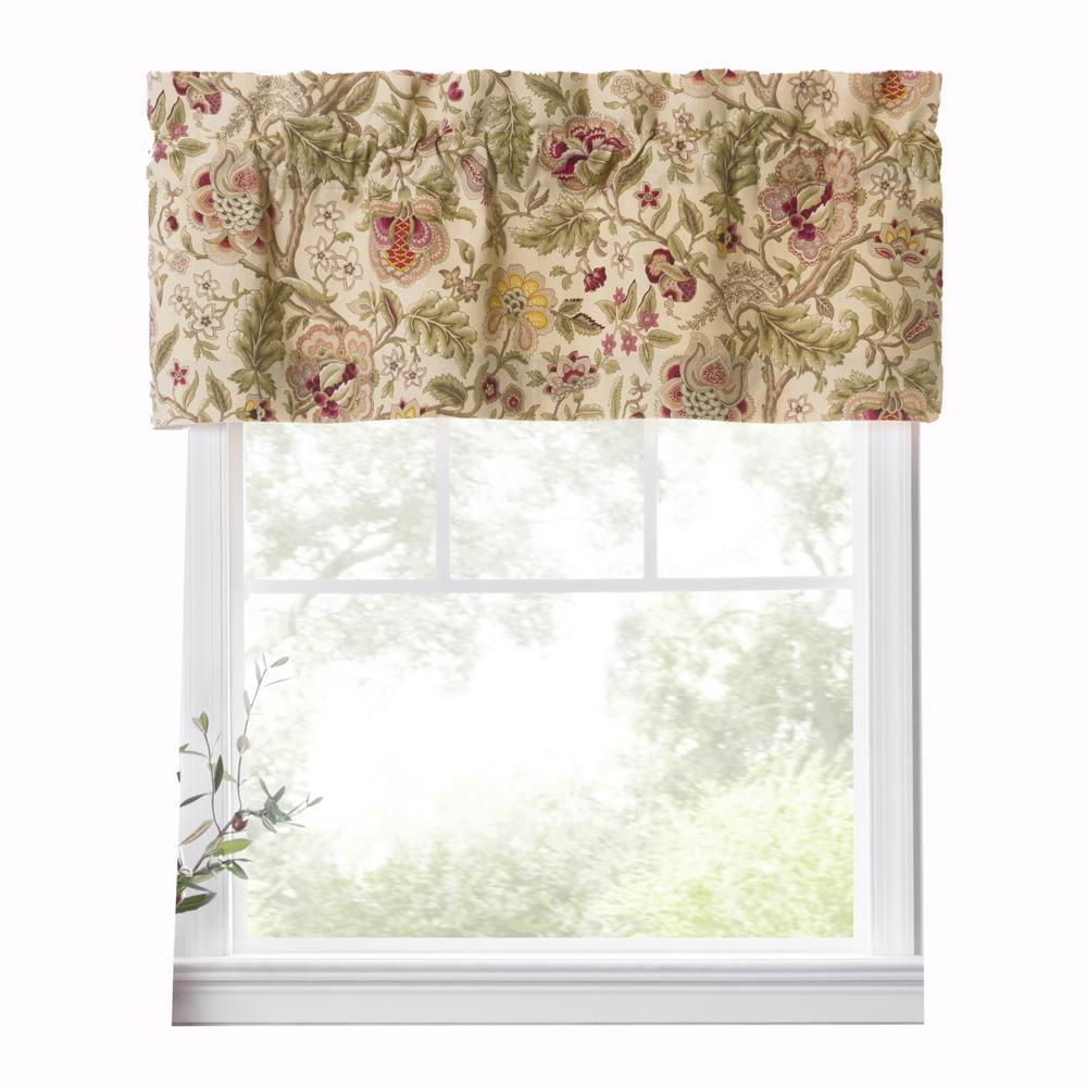 Antique Floral Polyester Cotton Rod Pocket Valance 50" x 15"
