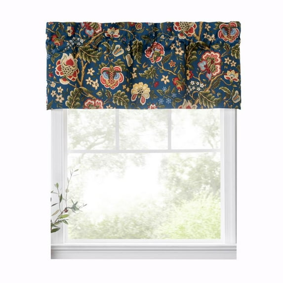 Ellis Curtain Regency Straight 3" Rod Pocket Valances for Windows 50" x 15" Navy
