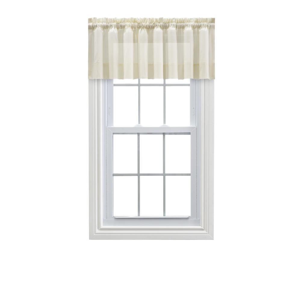 Natural Shadow Stripe Rod Pocket Tailored Valance 82" x 12"