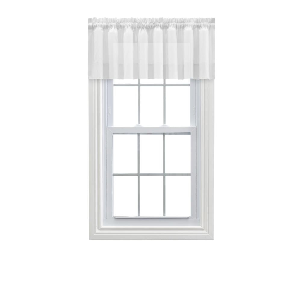 White Shadow Stripe Rod Pocket Tailored Valance 82" x 12"