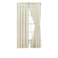 thumbnail image 1 of Ellis Curtain Shadow Stripe Tailored Curtain Panel Pair for Windows with Ties 80" x 84" Natural, 1 of 5