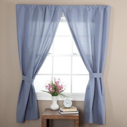 Ellis Curtain Tyvek Tailored Curtain Panel with Ties - One Pair