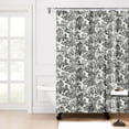 thumbnail image 1 of Ellis Curtain Victoria Park Toile Precise Patterned High Quality Water Proof Bathroom Shower Curtain - 70 x 72" Black, 1 of 3
