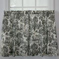 thumbnail image 1 of Ellis Curtain Victoria Park Toile Room Darkening Window Rod Pocket Pair Set With 2 Tiers - 2-Piece - 68x36", Black, 1 of 2