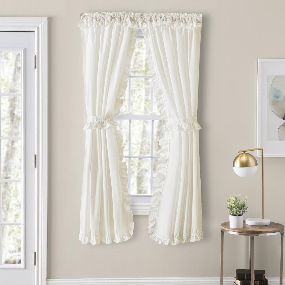 Natural Sheer Cotton Blend Rod Pocket Curtain Panels