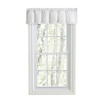 Ellis Home Classic Narrow Ruffle White Color Rod Pocket Valance, 74" X 12"