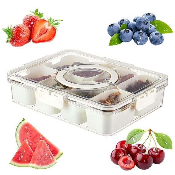 Ellis Kas Snackle BoxCharcuterie boxes with clear lids for Candy Fruits NutsDivided serving tray with lid for PartyPicnic