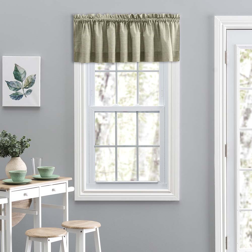 Lisa Mist Poly Cotton Duck Fabric Rod Pocket Valance